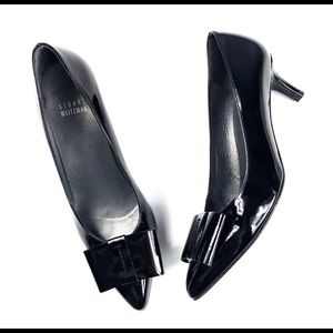 Stuart Weitzman Navy Patent Leather Kitten Heels